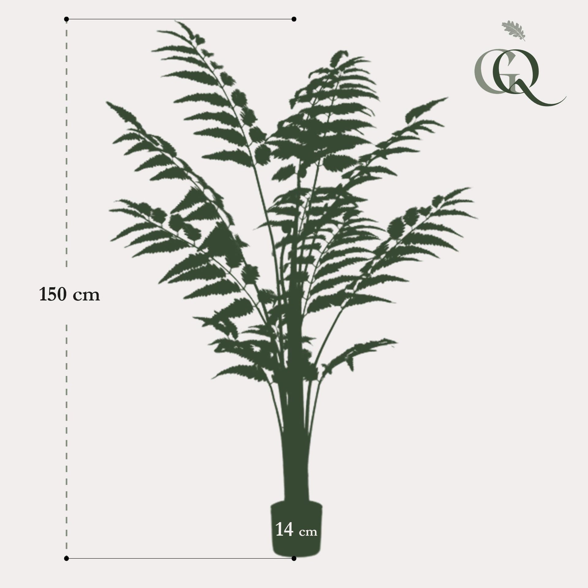 Kunstpflanze – Rumohra adiantiformis – Lederfarn – 150 cm