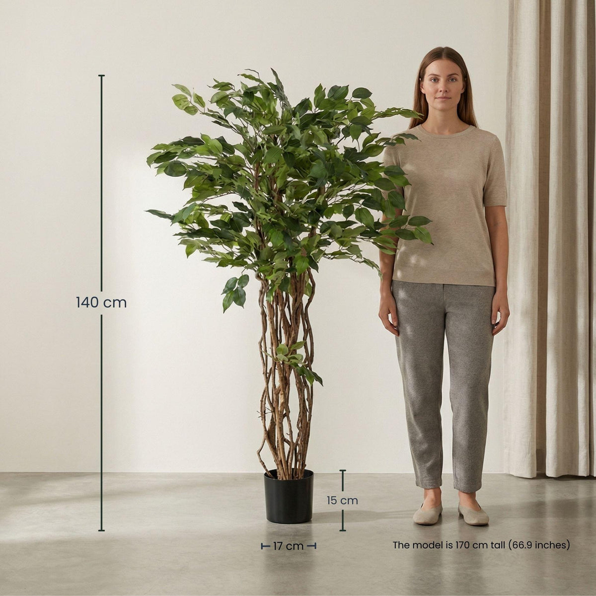 Ficus Liana Kunstbaum 140cm - Künstliche Pflanze