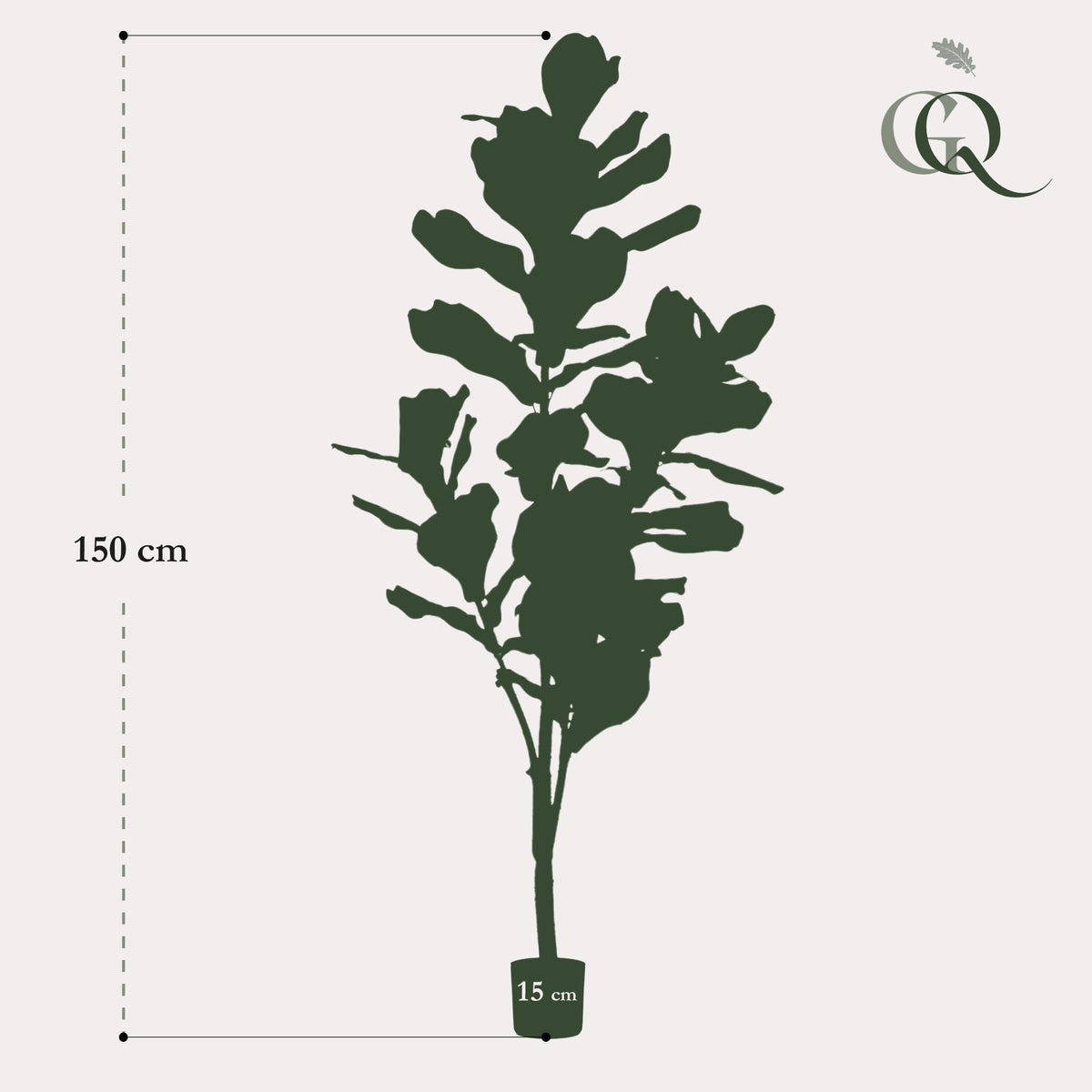 kunstplant - Ficus Lyrata  - Tabaksplant