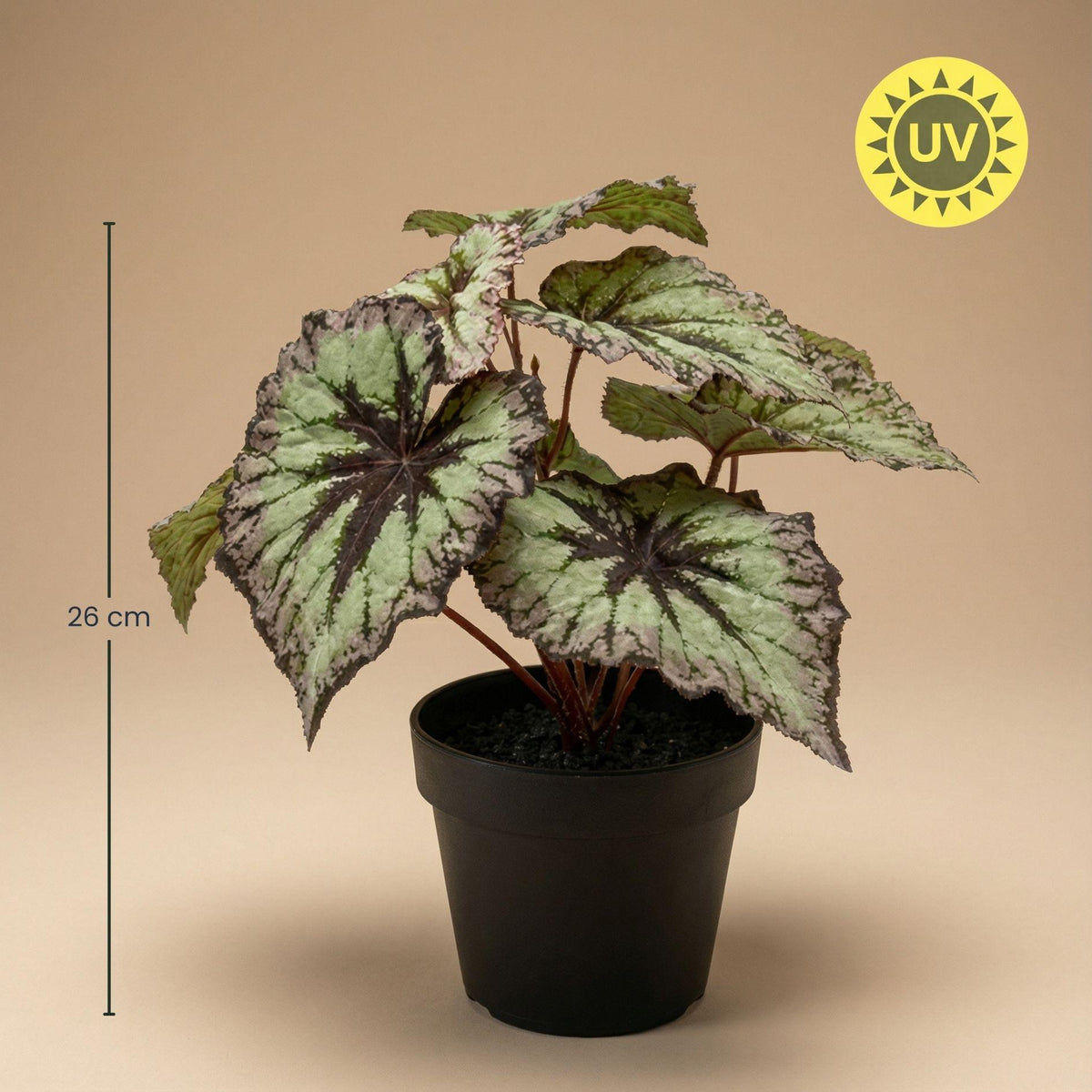 Begonia 26 cm - Kunstplant in pot - UV - Artificial plant