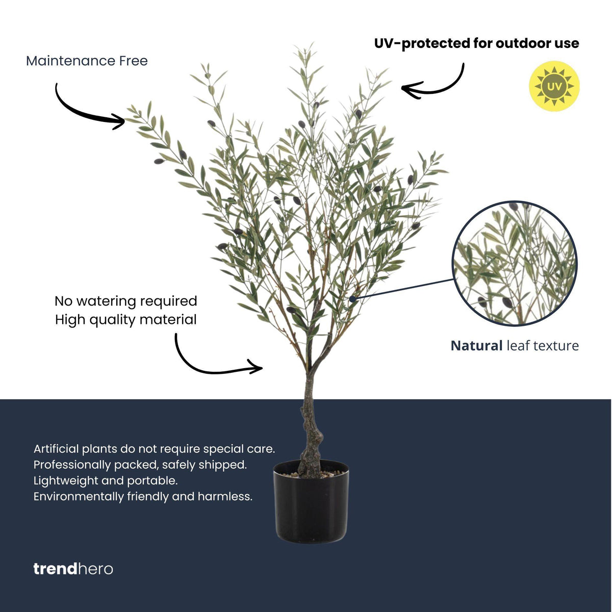 Artificial Olive tree im Topf - Kunstpflanze - UV