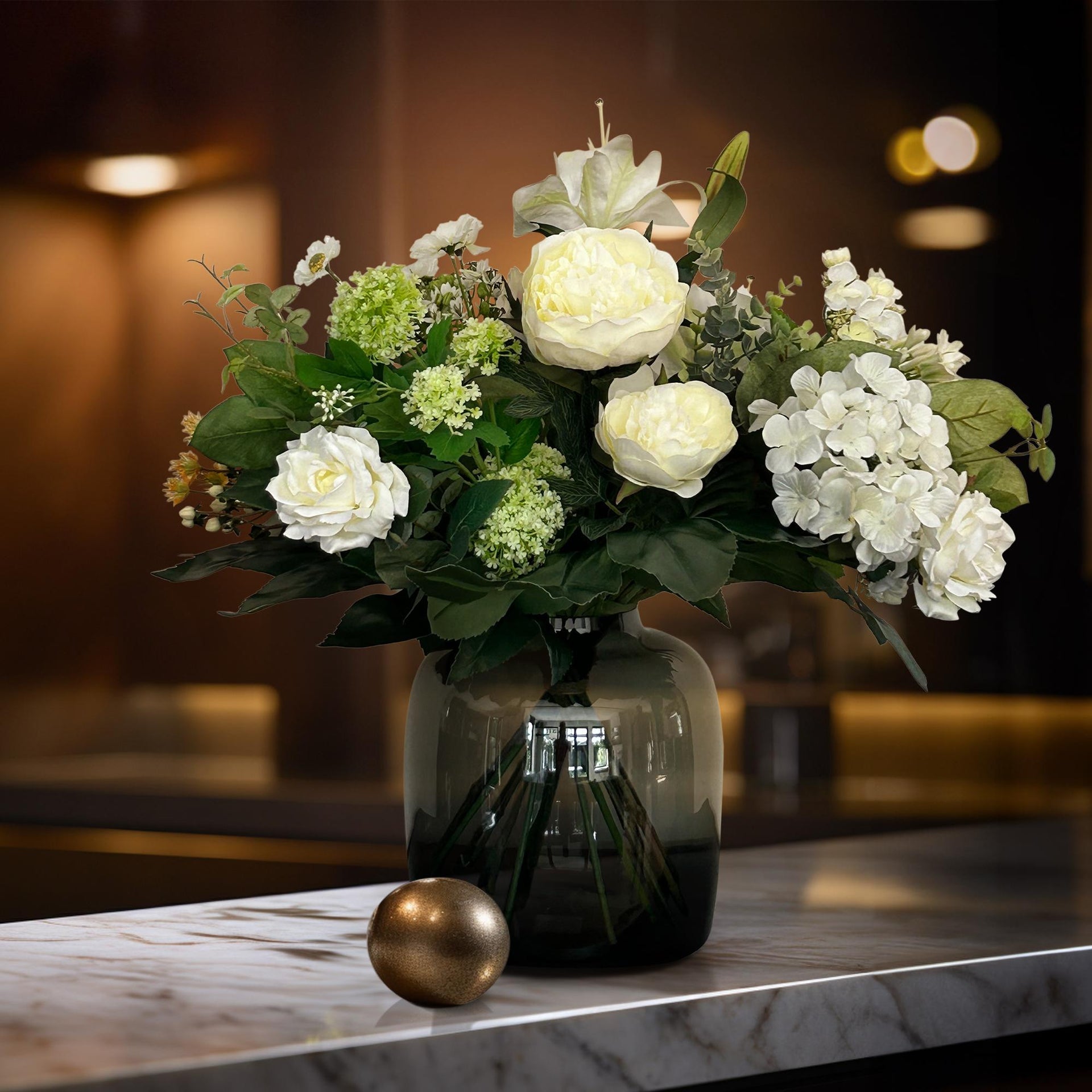 Kunstblumenstrauß M – White Dream – 60 cm