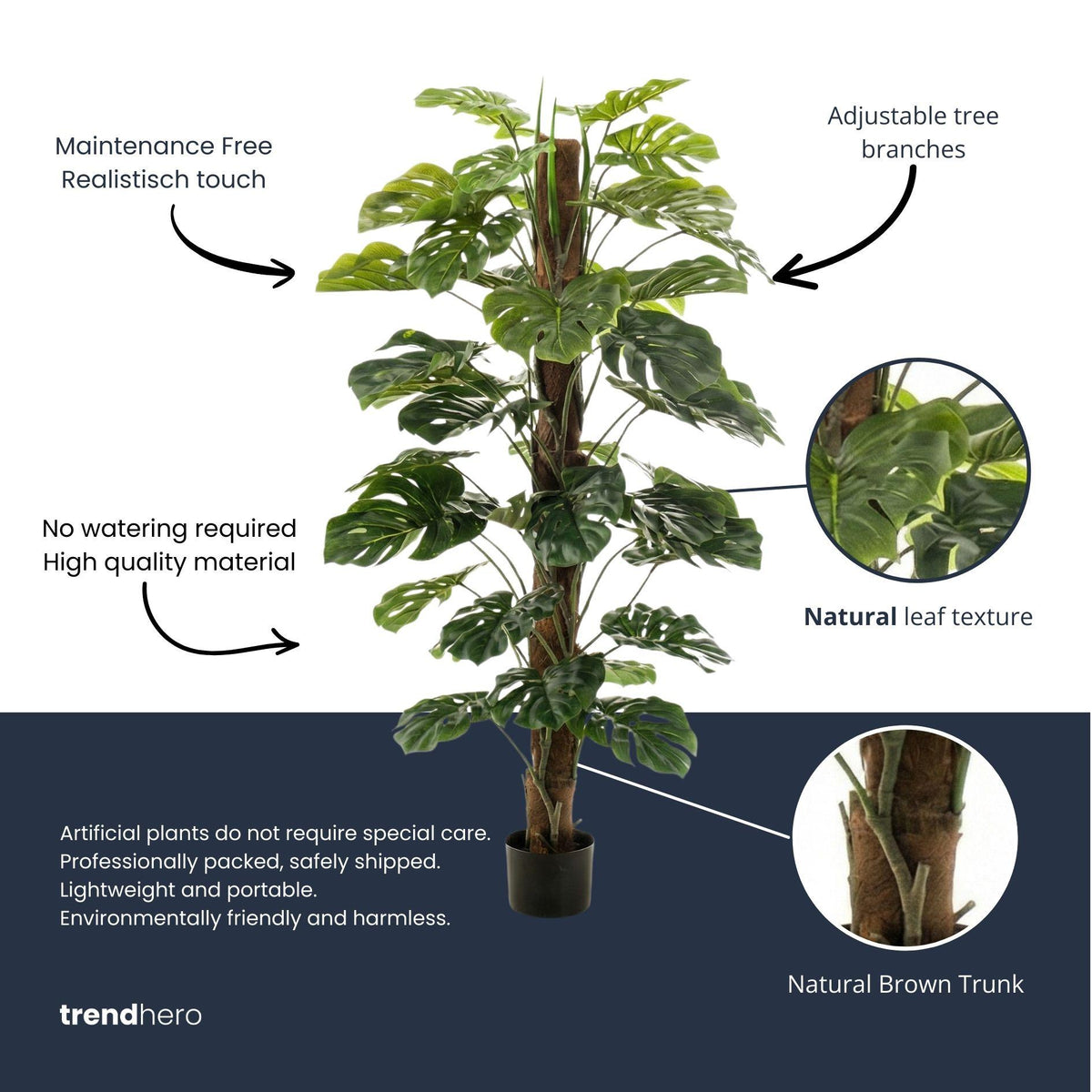 Monstera op stam 150 cm - Kunstplant - Artificial Plant