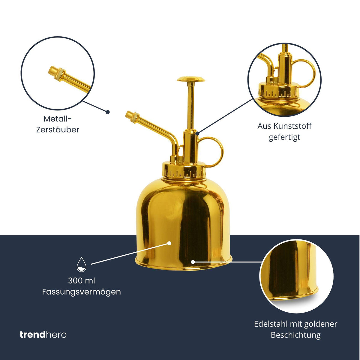 Plantenspuit - Goud - Roestvast staal (RVS) - 300 ml