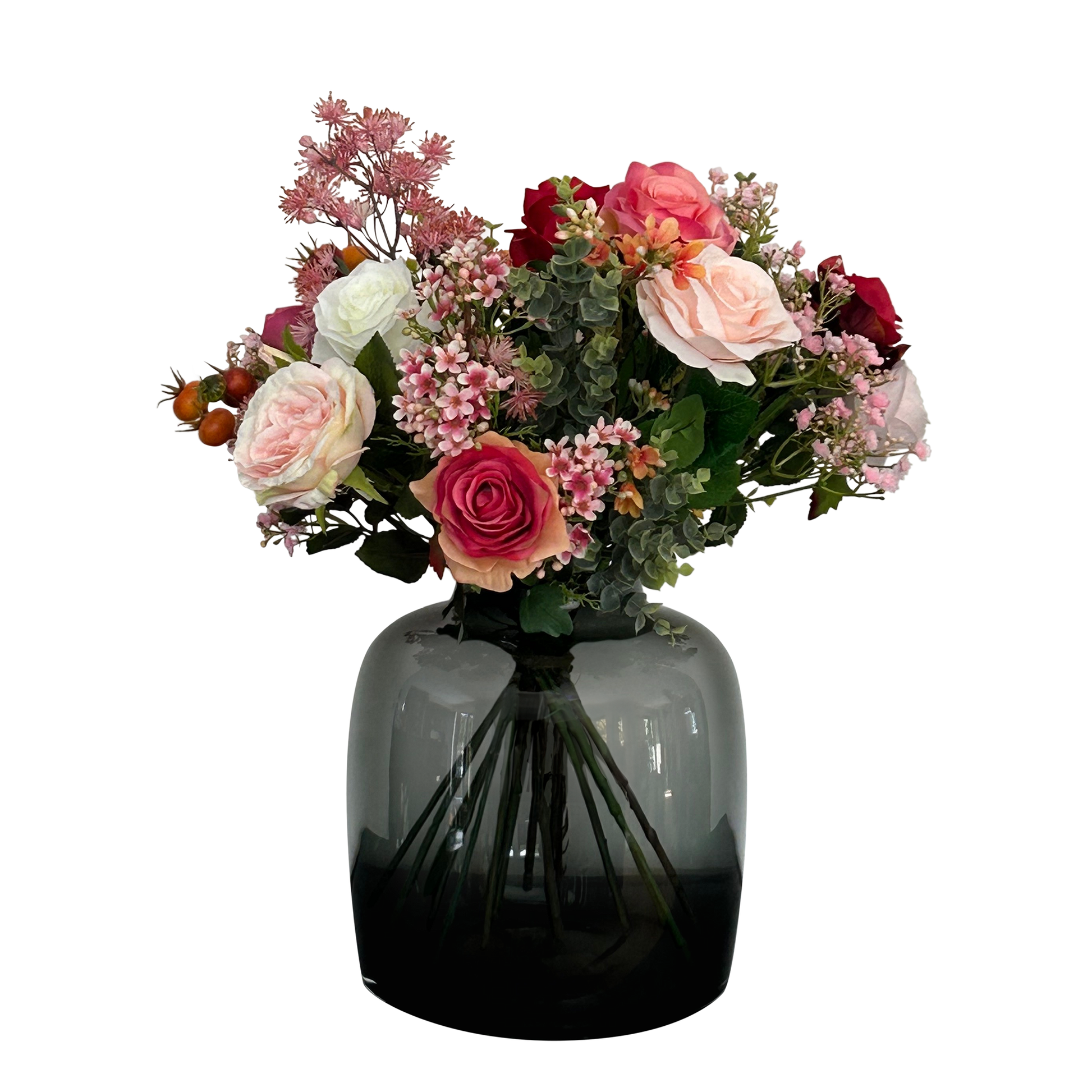 Kunstblumen - Bouquet M - Flame Roses - 45 cm