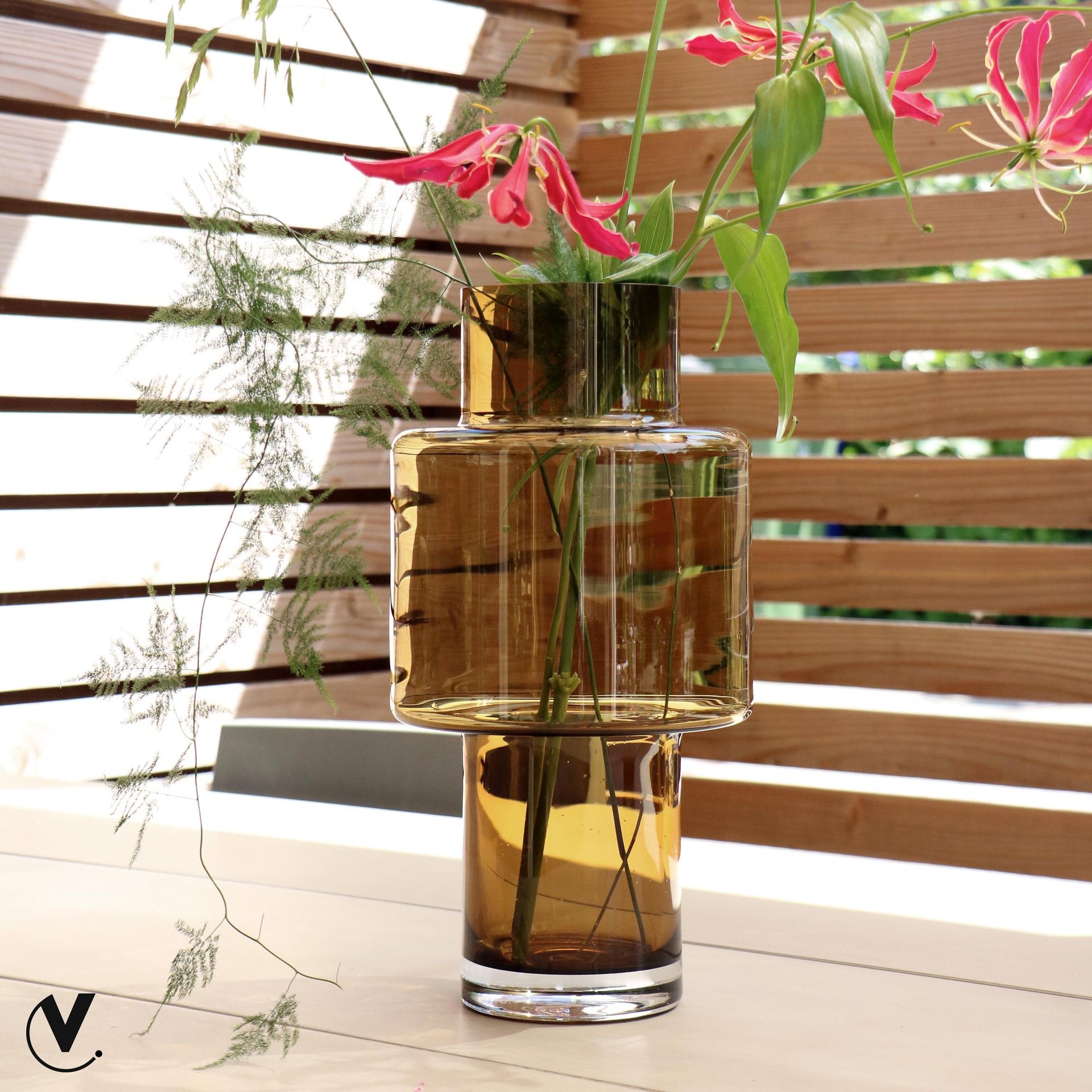 Glasvase Juba M – Cognac – 40 × 20 cm