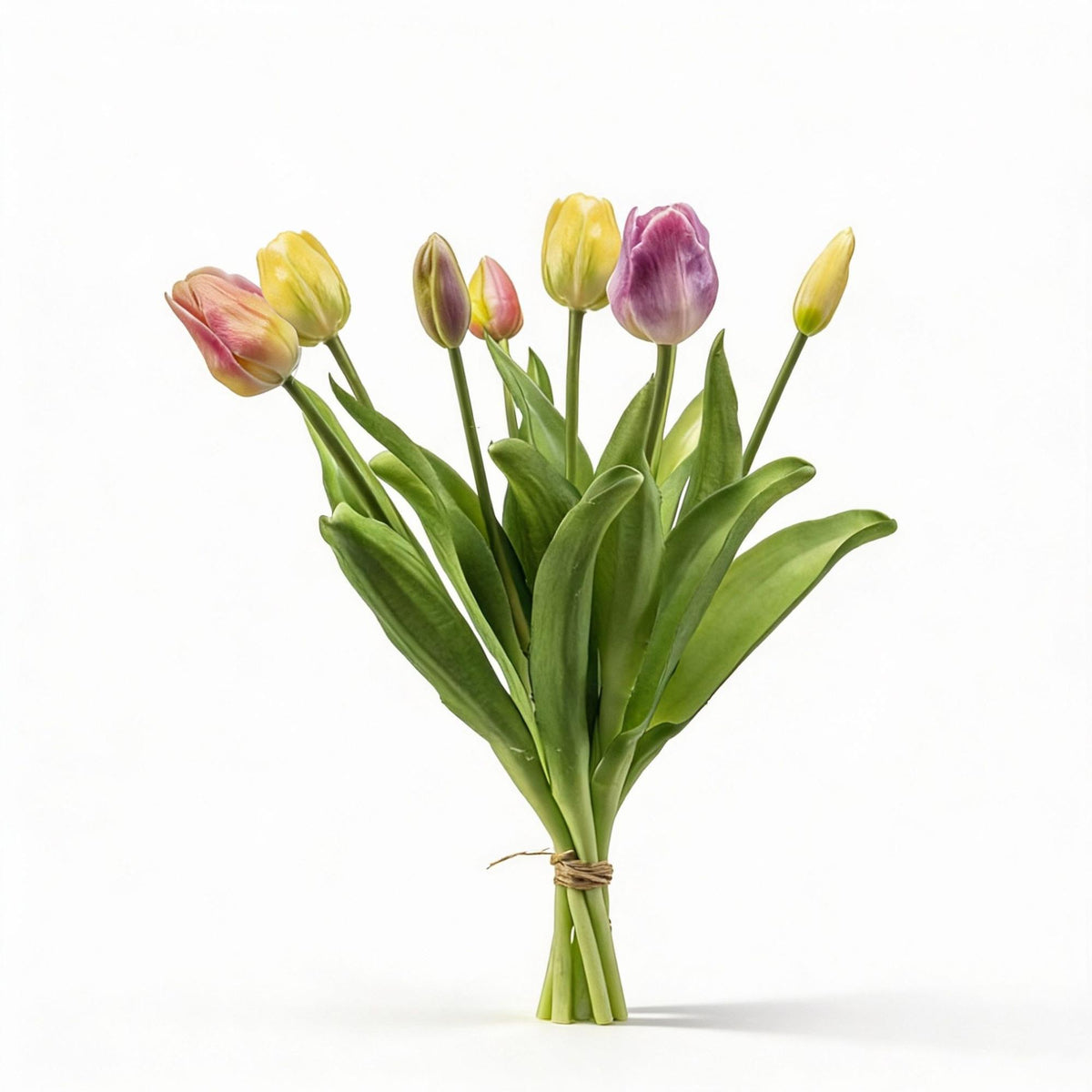 Tulpenstrauß - Sanfter Frühling - ‘Real Touch’ Kunsttulpen - 7 Stiele