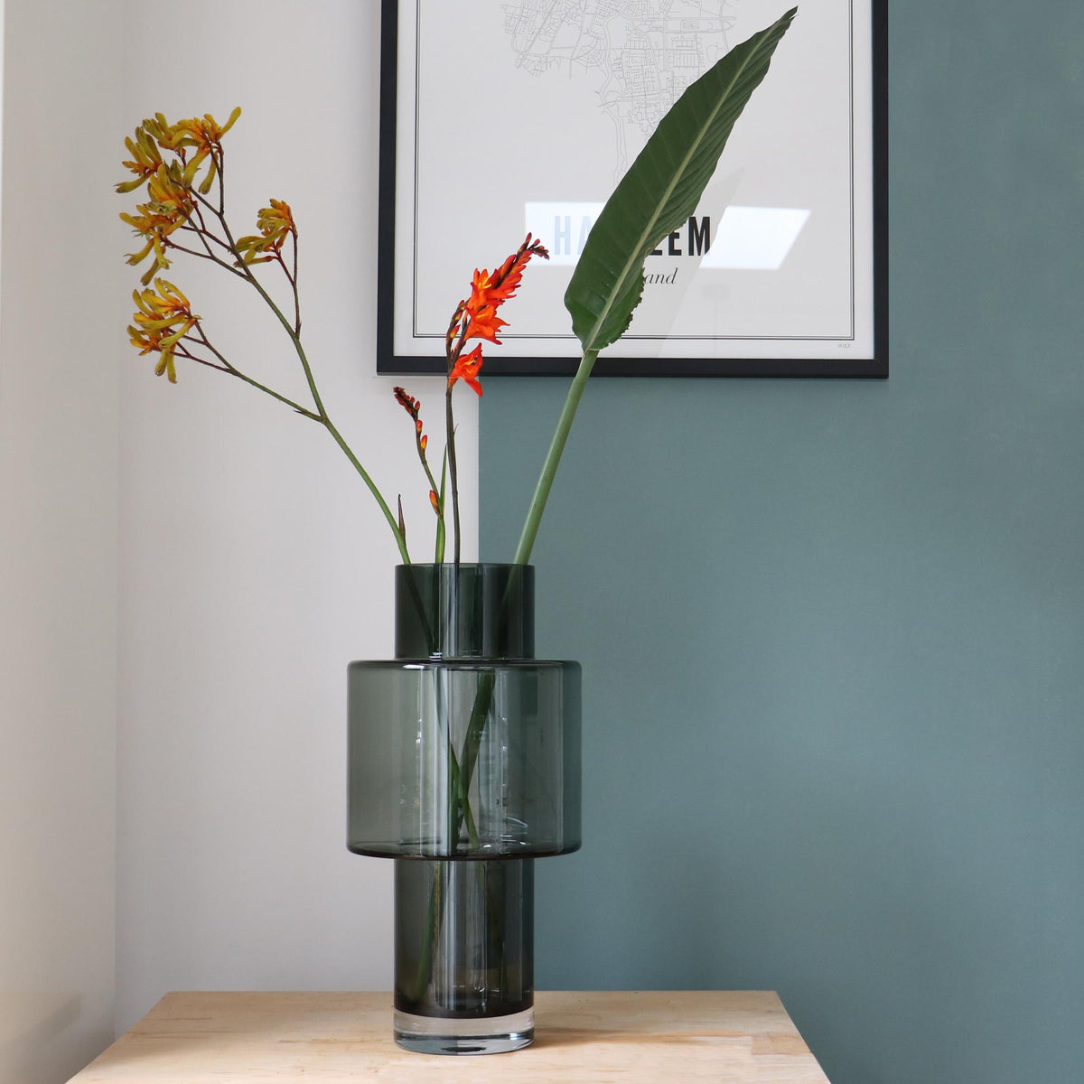 Glasvase Juba M - Grau - 40 × 20 cm