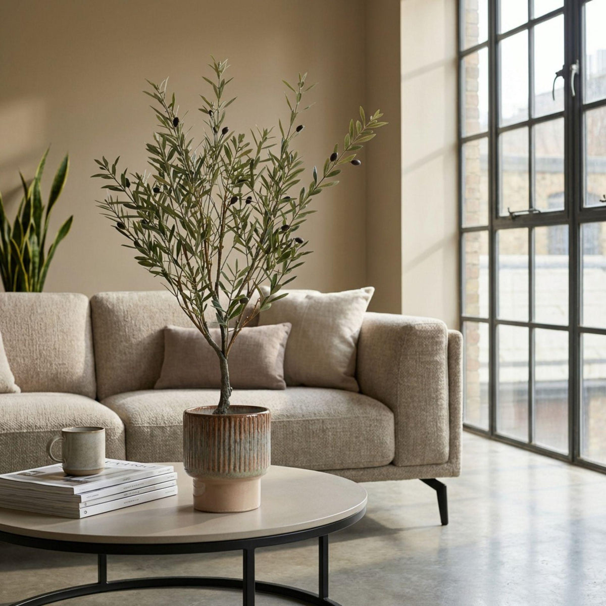 Artificial Olive tree im Topf - Kunstpflanze - UV