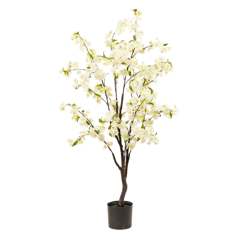 Kunstplant - Prunus - Kersenbloesem - Wit - 135cm