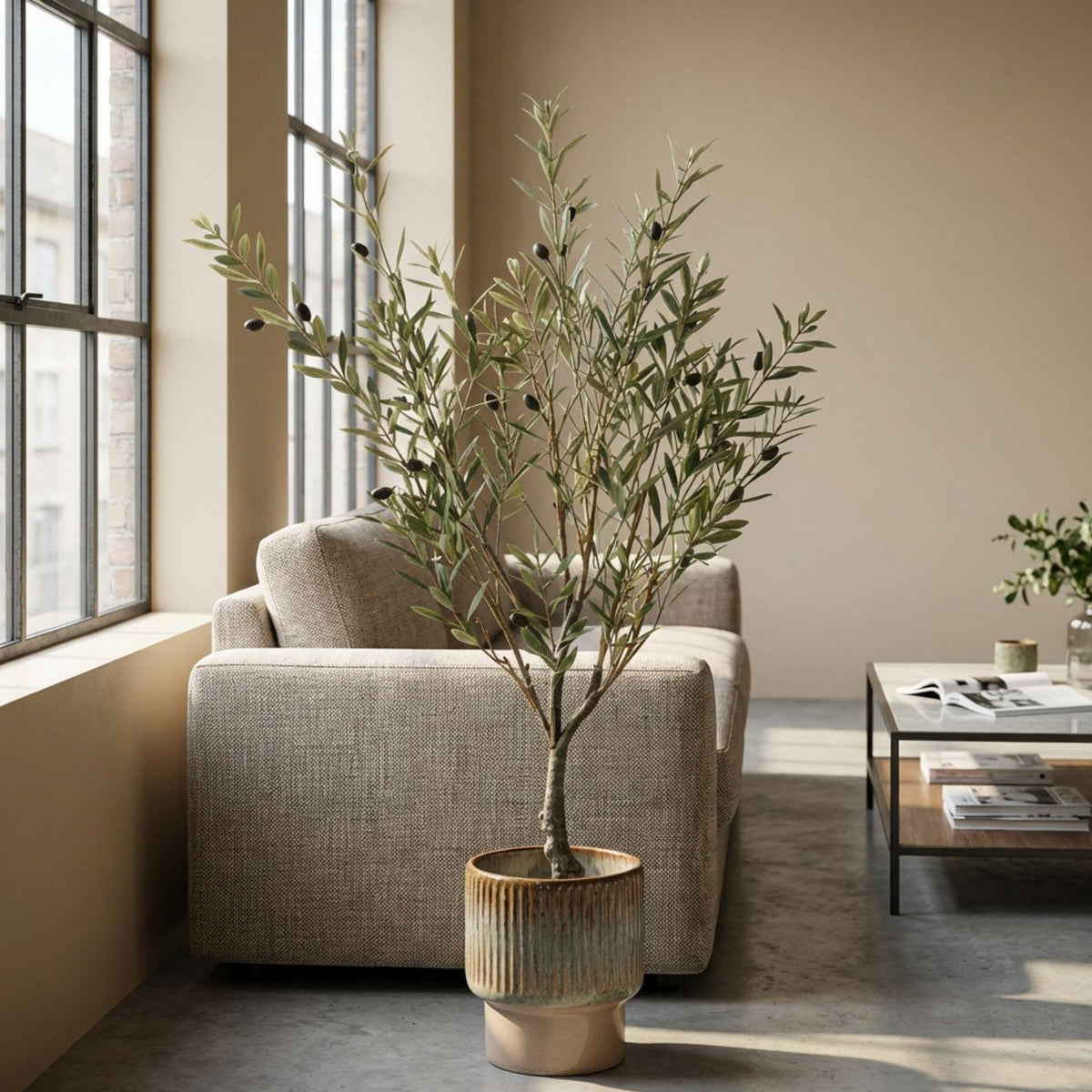 Artificial Olive tree im Topf - Kunstpflanze - UV