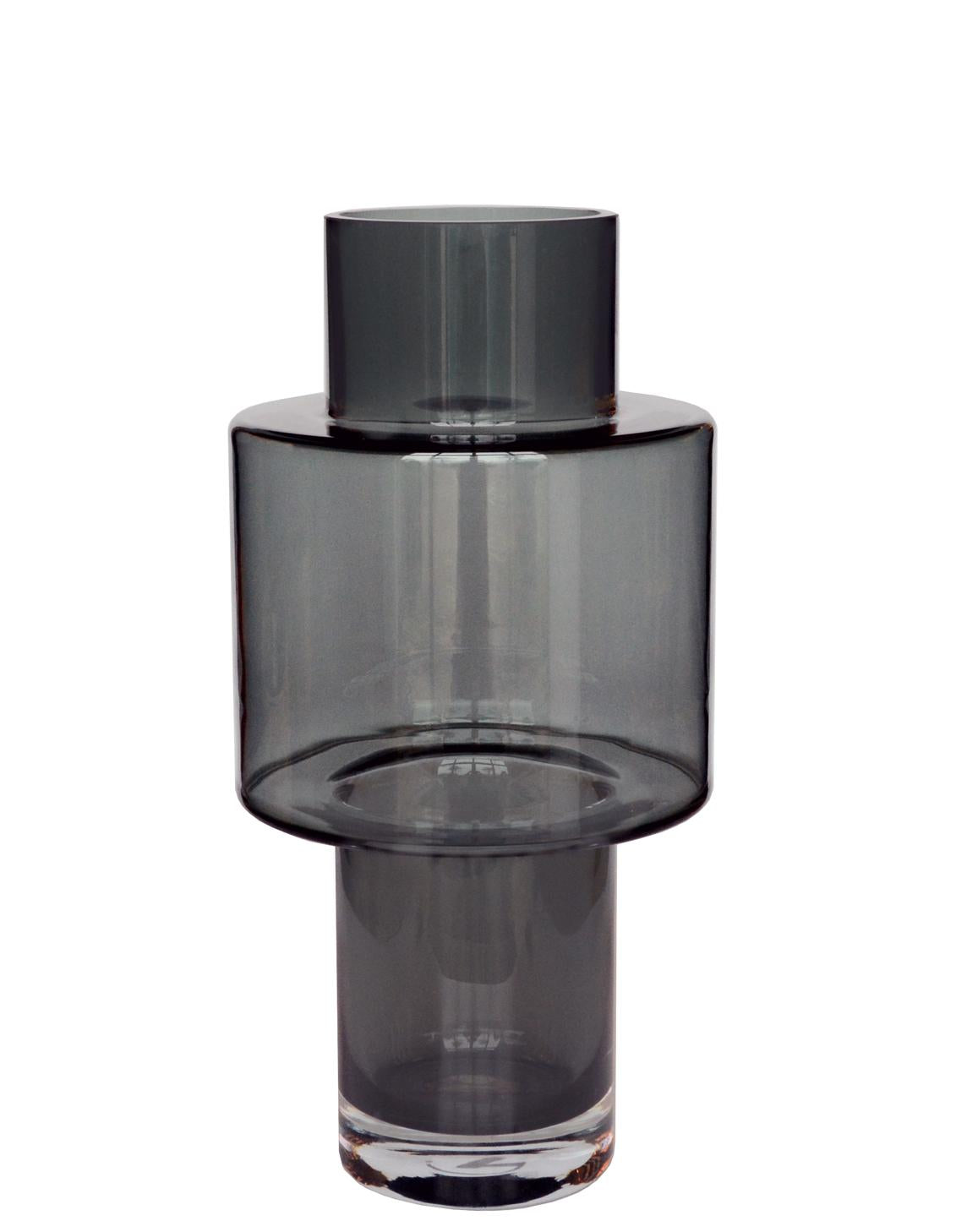 Glasvase Juba M - Grau - 40 × 20 cm