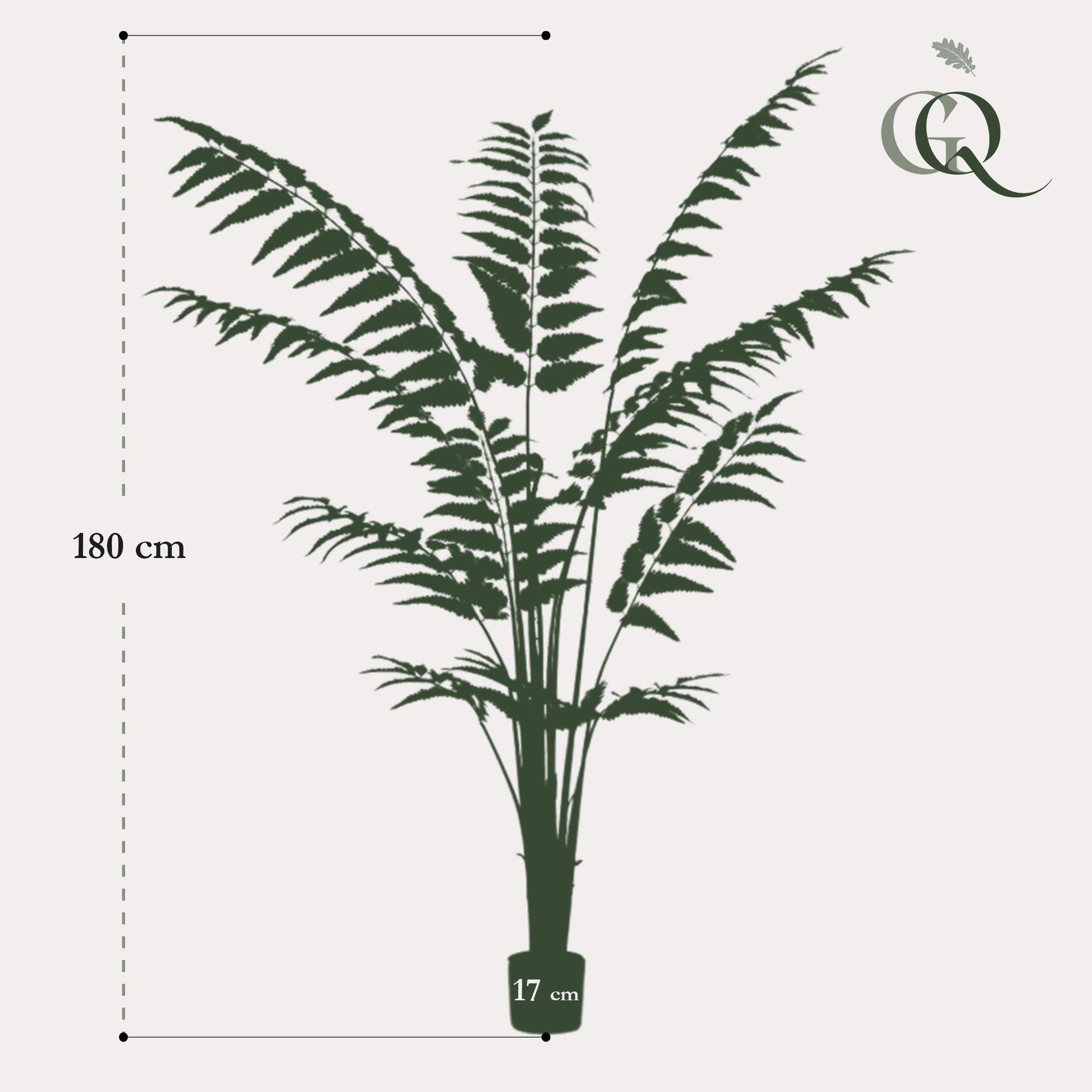 Kunstpflanze - Rumohra adiantiformis - Lederfarn