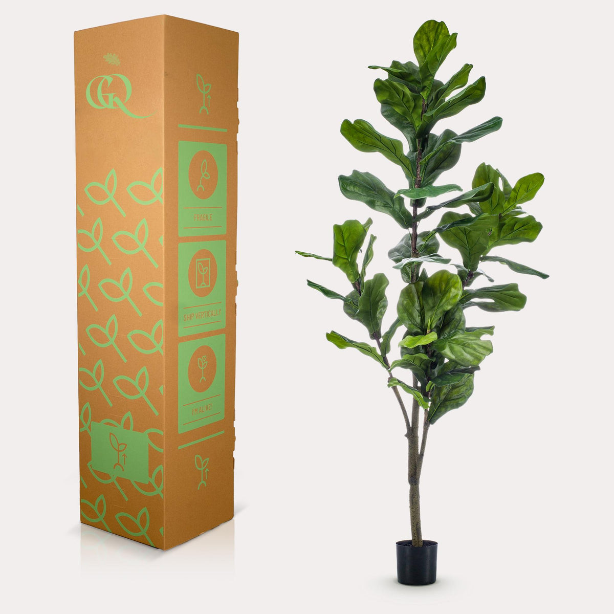 kunstplant - Ficus Lyrata  - Tabaksplant