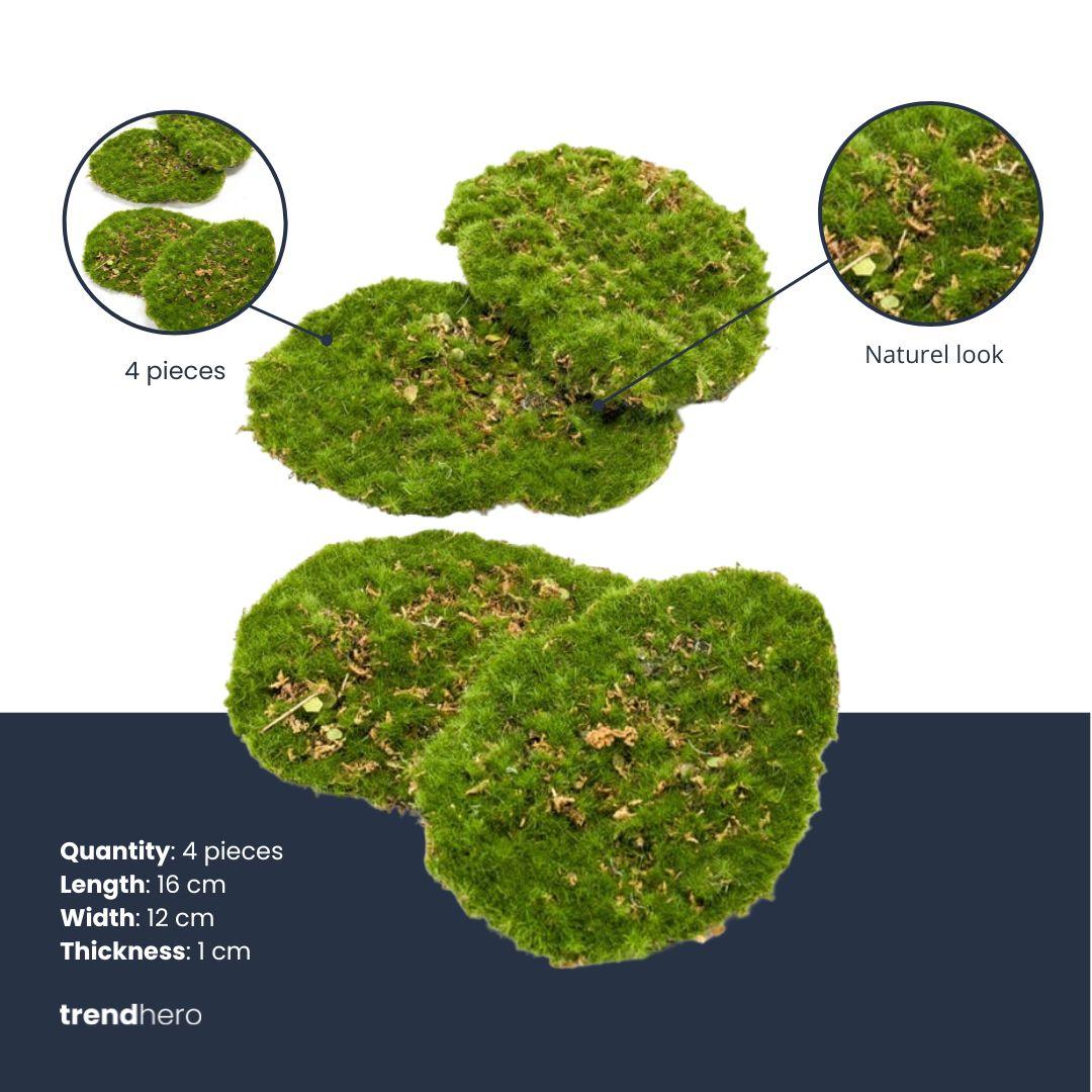 Mosplaat - Groen mos - Set van 4 - Kunstmos - ARTIFICIAL