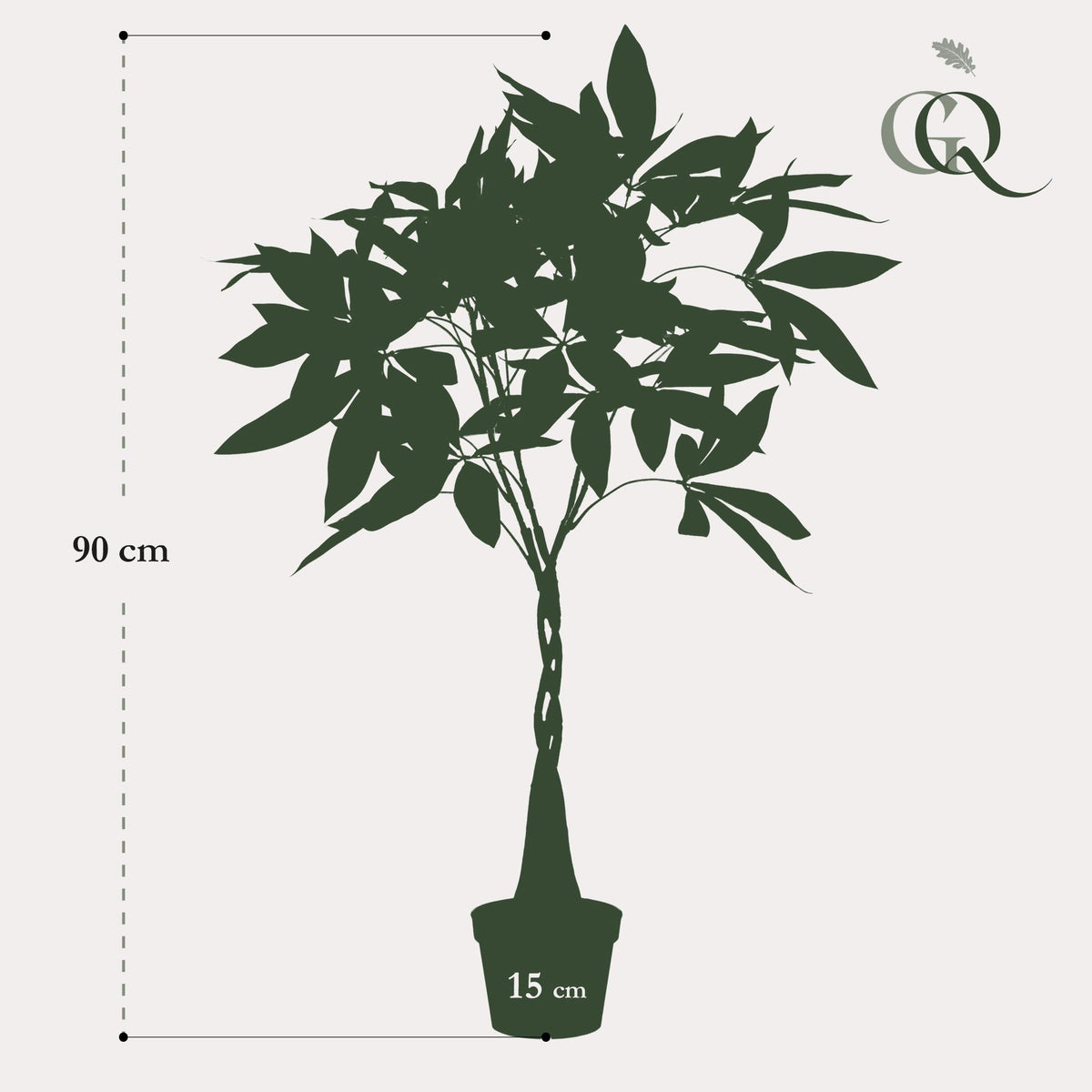 kunstplant - Pachira aquatica - Geldboom