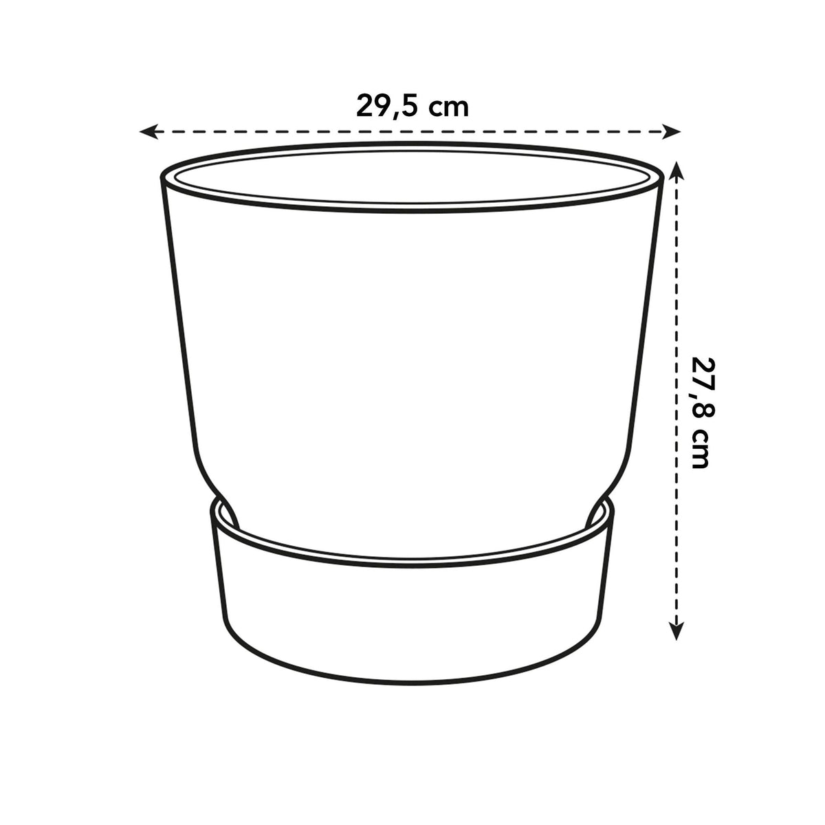Pot elho Greenville Round black - D30 x H28