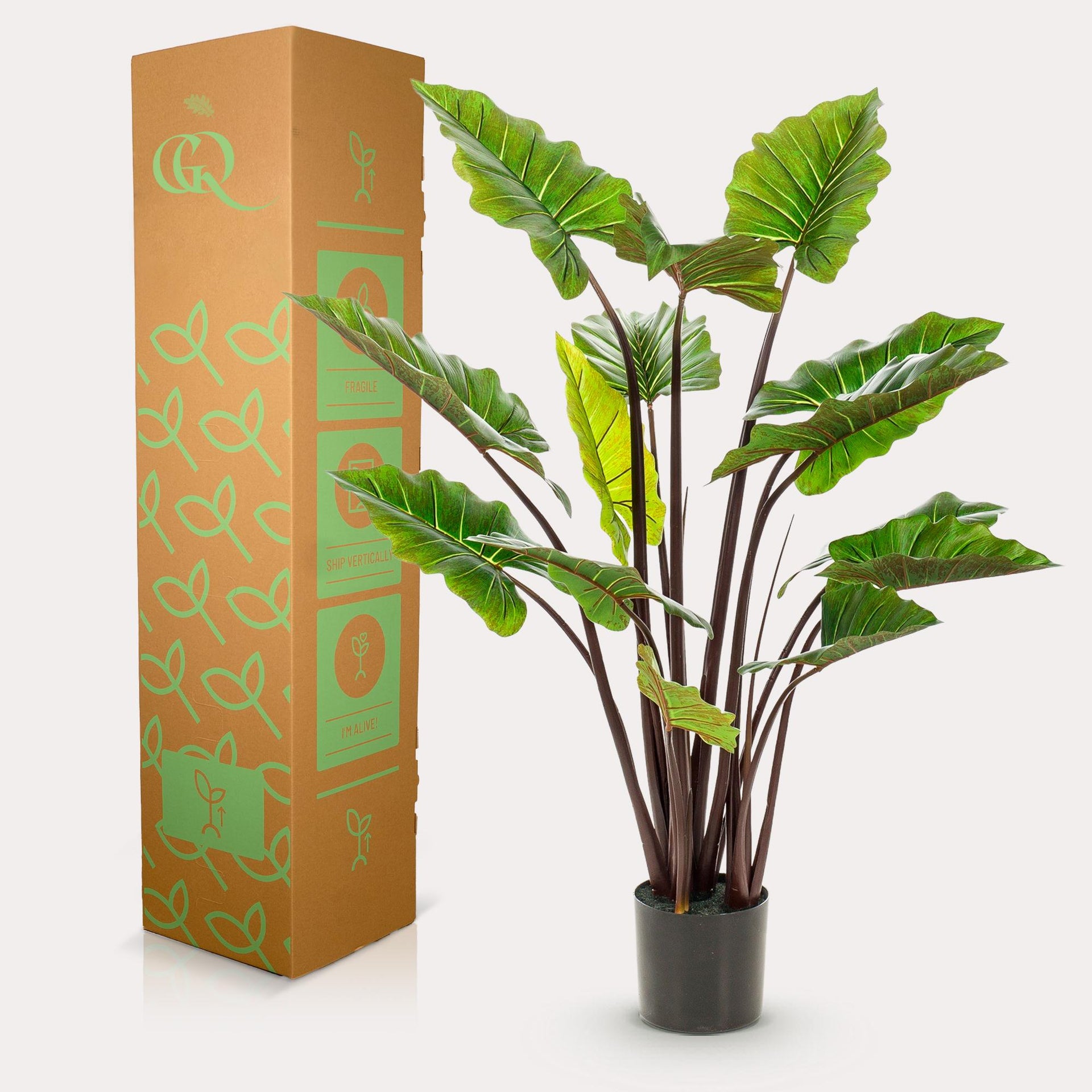 Kunstpflanze – Colocasia Pink China – Elefantenohr – 130 cm
