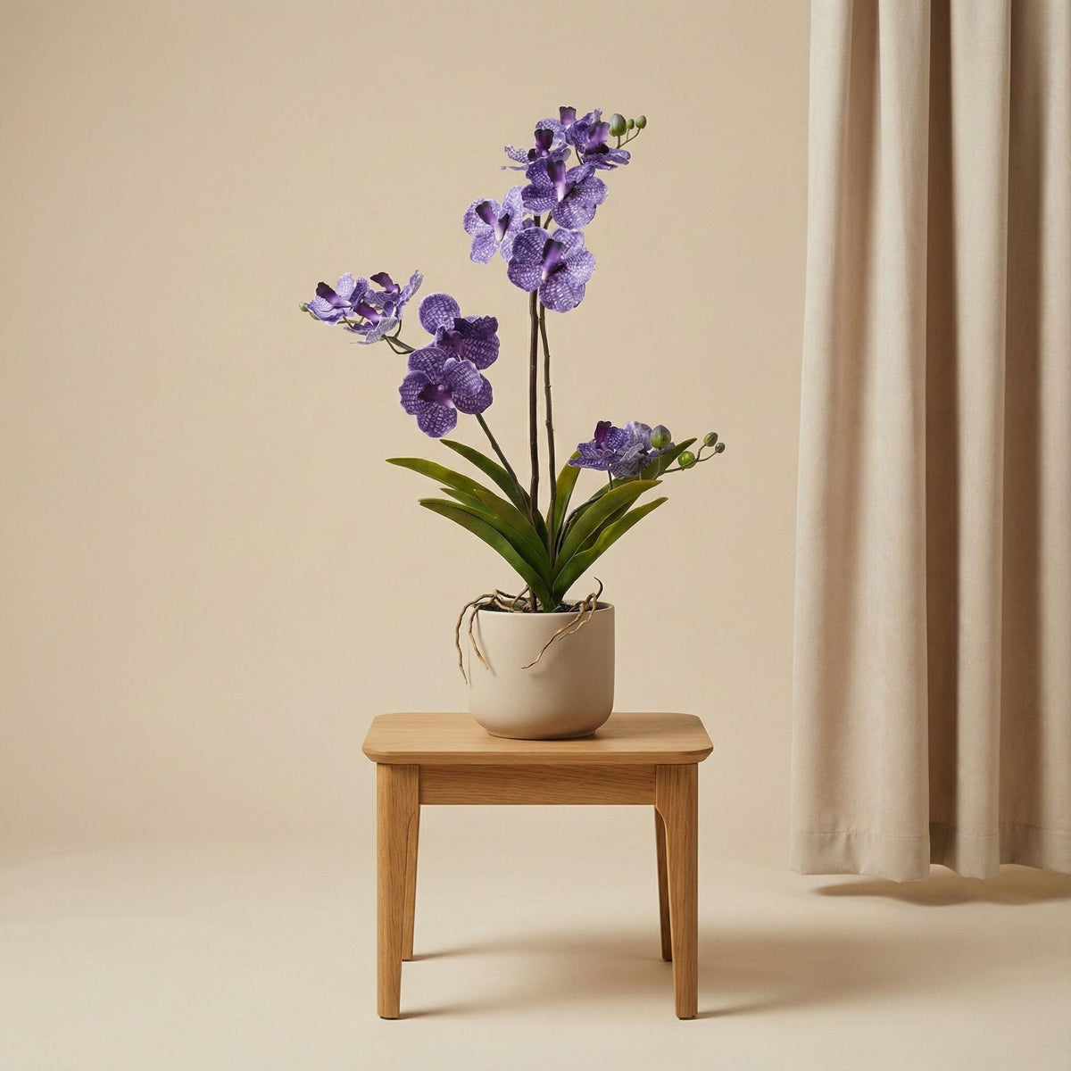 Orchidee Vanda kunstplant 60 cm - Paars - In pot - Artificial plant