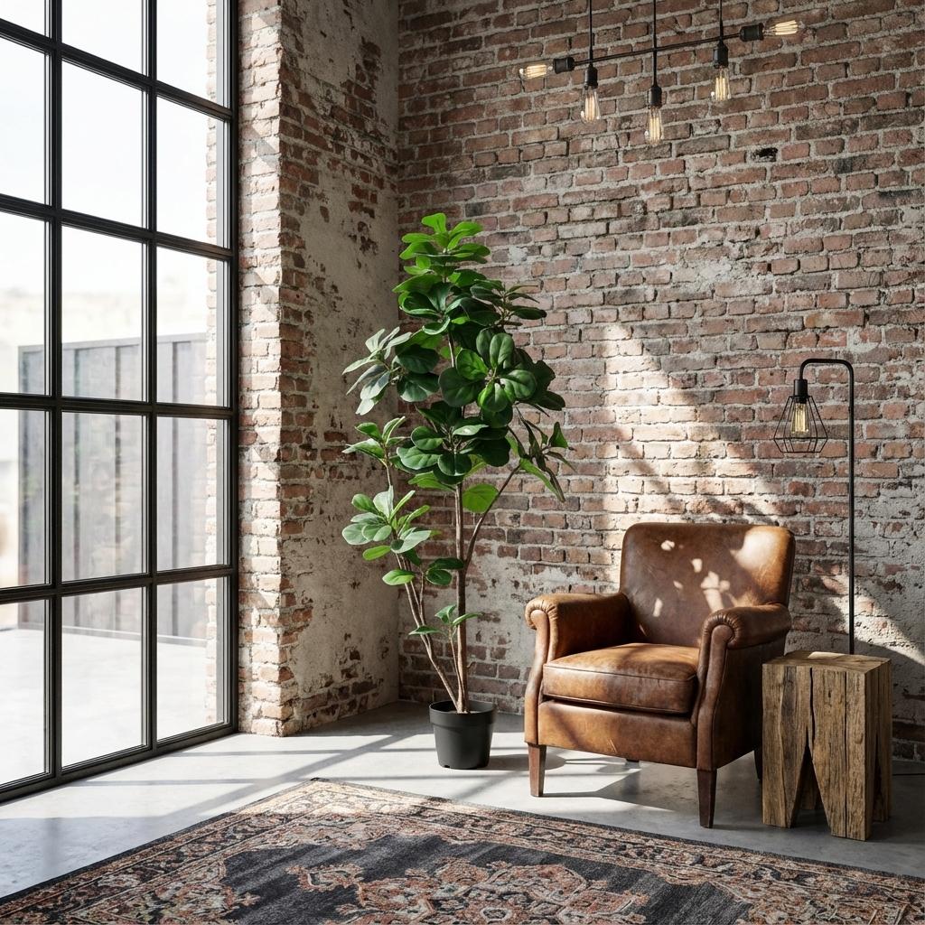 ARTIFICIAL Ficus lyrata branched